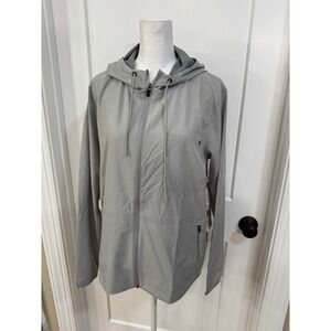 EUC Vuori Grey Zip Up Hoodie Lightweight Activewear Jacket Athleisure